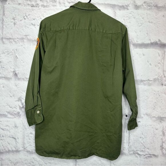 |VTG| MICKEY & CO by JG HOOK Military Style Button Down Patch Long Sleeve Shirt - Picture 5 of 6